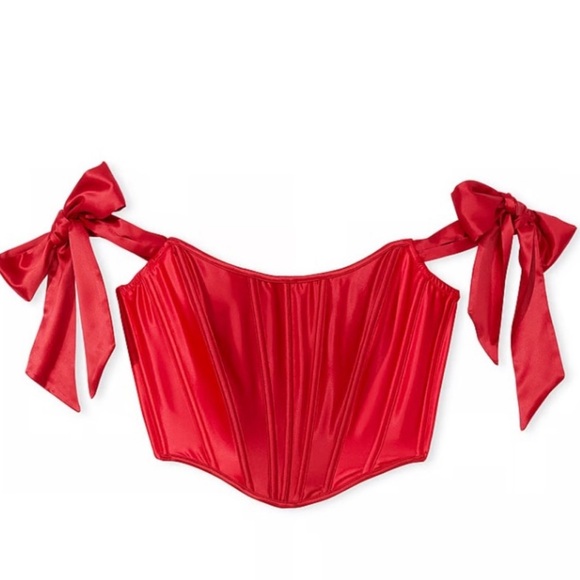 Red Satin Victoria Secret Corset Top - Picture 2 of 3